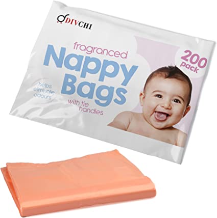 Divchi Fragranced Nappy Bags with Tie Handles 200pack RRP £3.95 CLEARANCE XL £3.50
